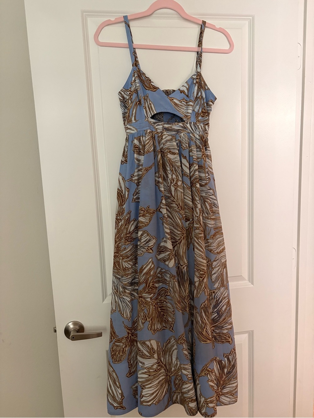 Banana Republic Blue and Brown Floral Maxi Dress